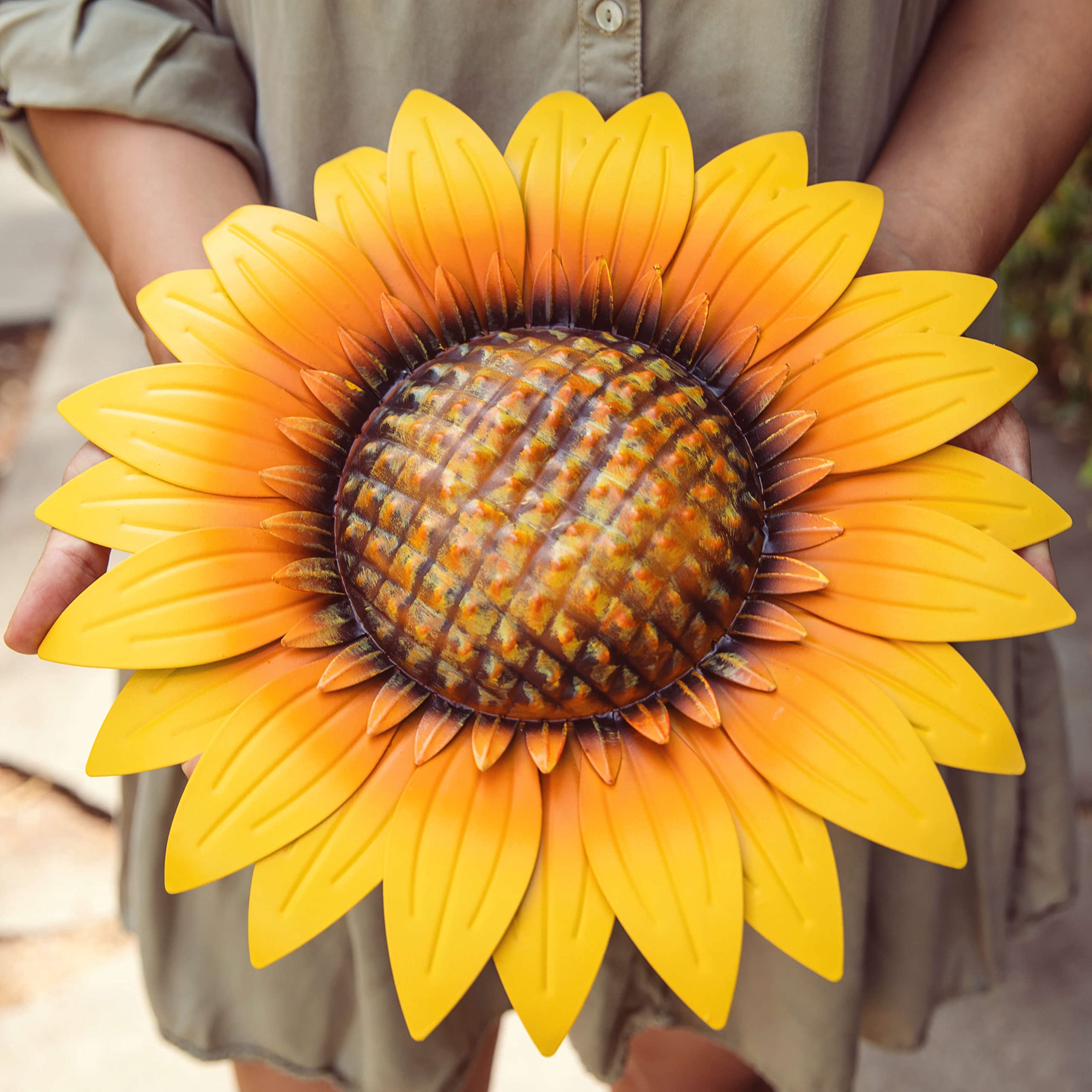 Buy Metal Sunflower Wall Decor Yellow Outdoor Metal Flower Wall Art