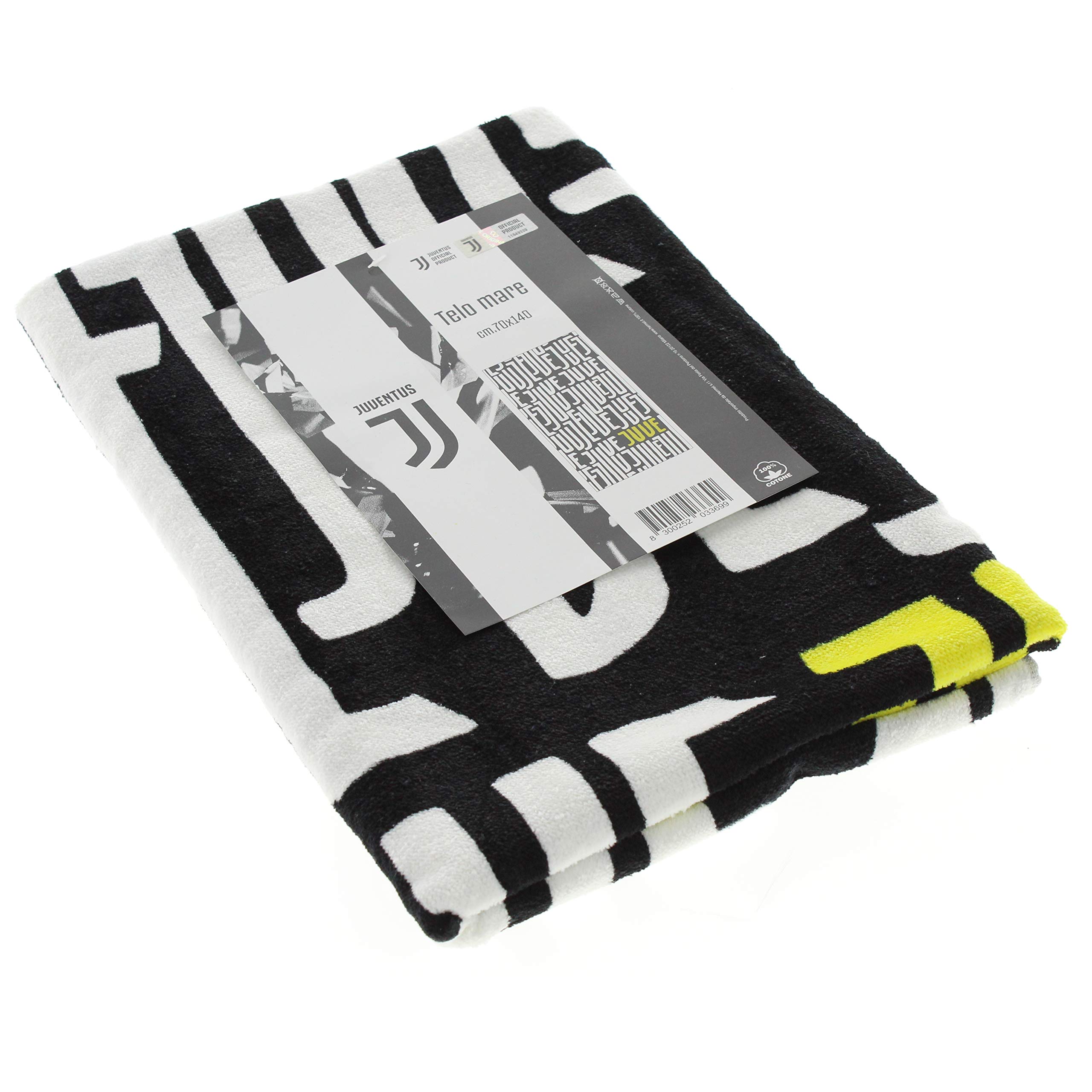 Serviette officielle FC Juventus juve nouveau Logo Serviette de plage éponge pur coton 70 x 140 cm