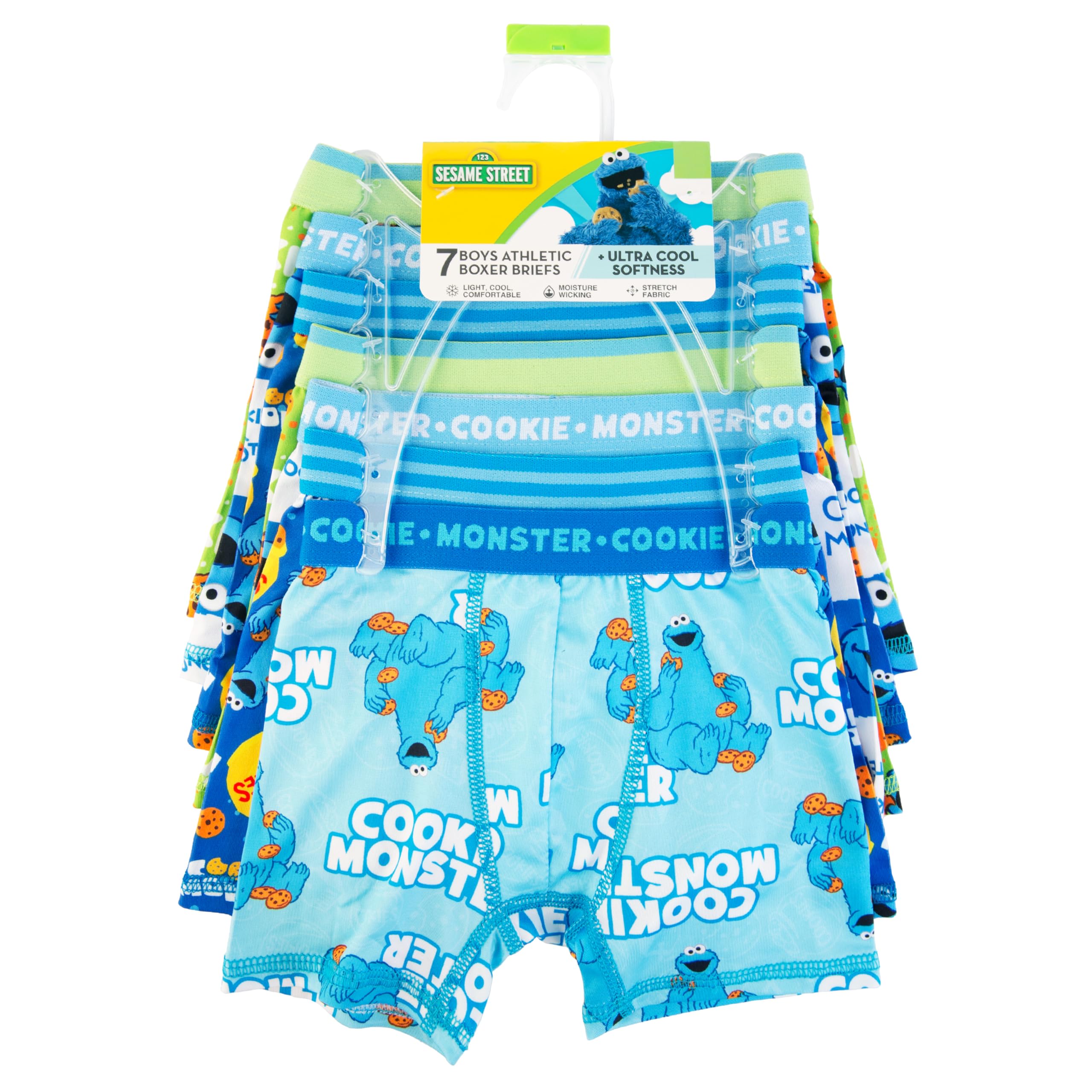 Sesame Street Ropa interior para niños con favoritos como Elmo, Cookie Monster y Big Bird en tallas 18 m, 2/3 t, 4t