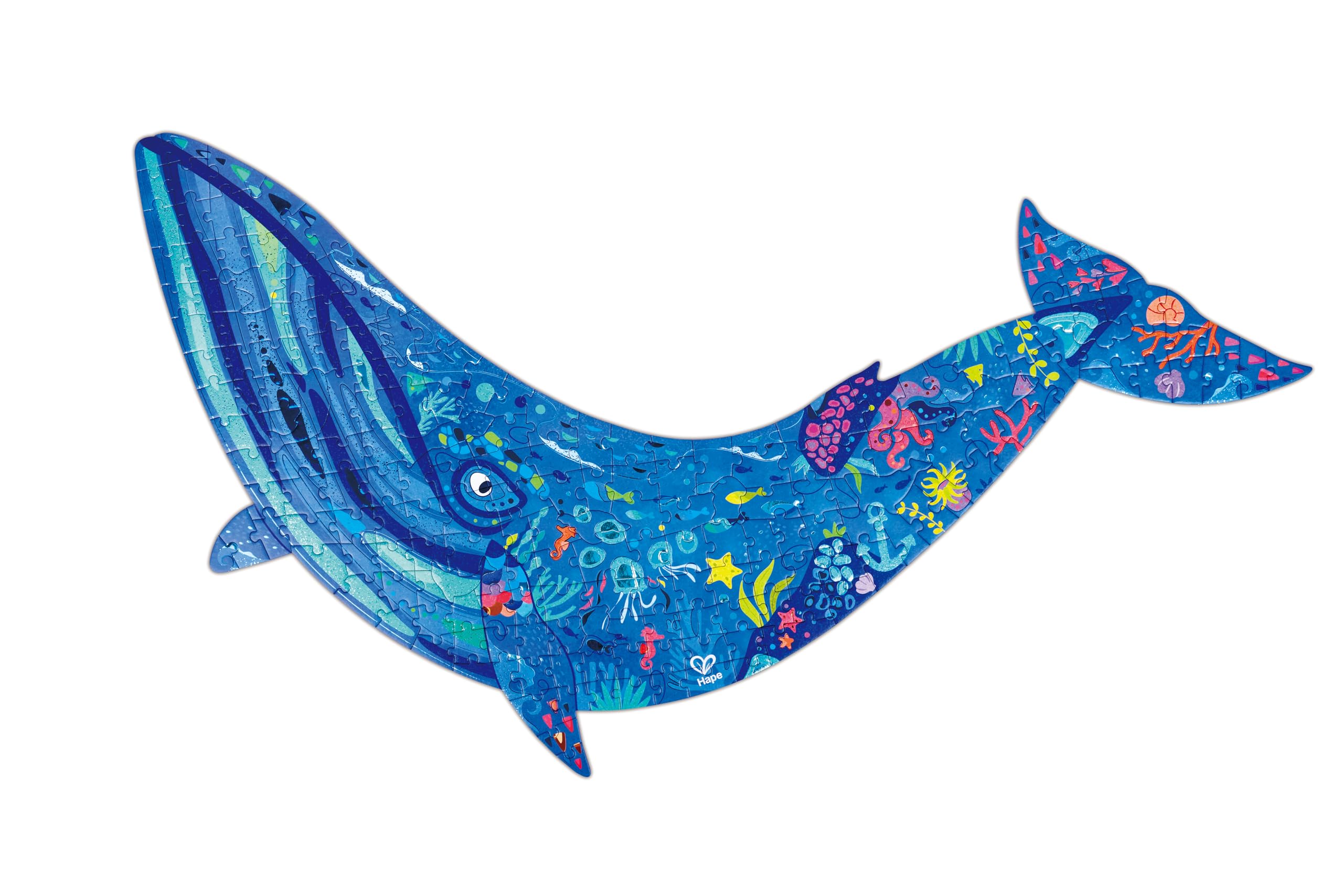Hape Humpback Whale Shimmer Floor Puzzle - 200pcs, Multicolor, Large