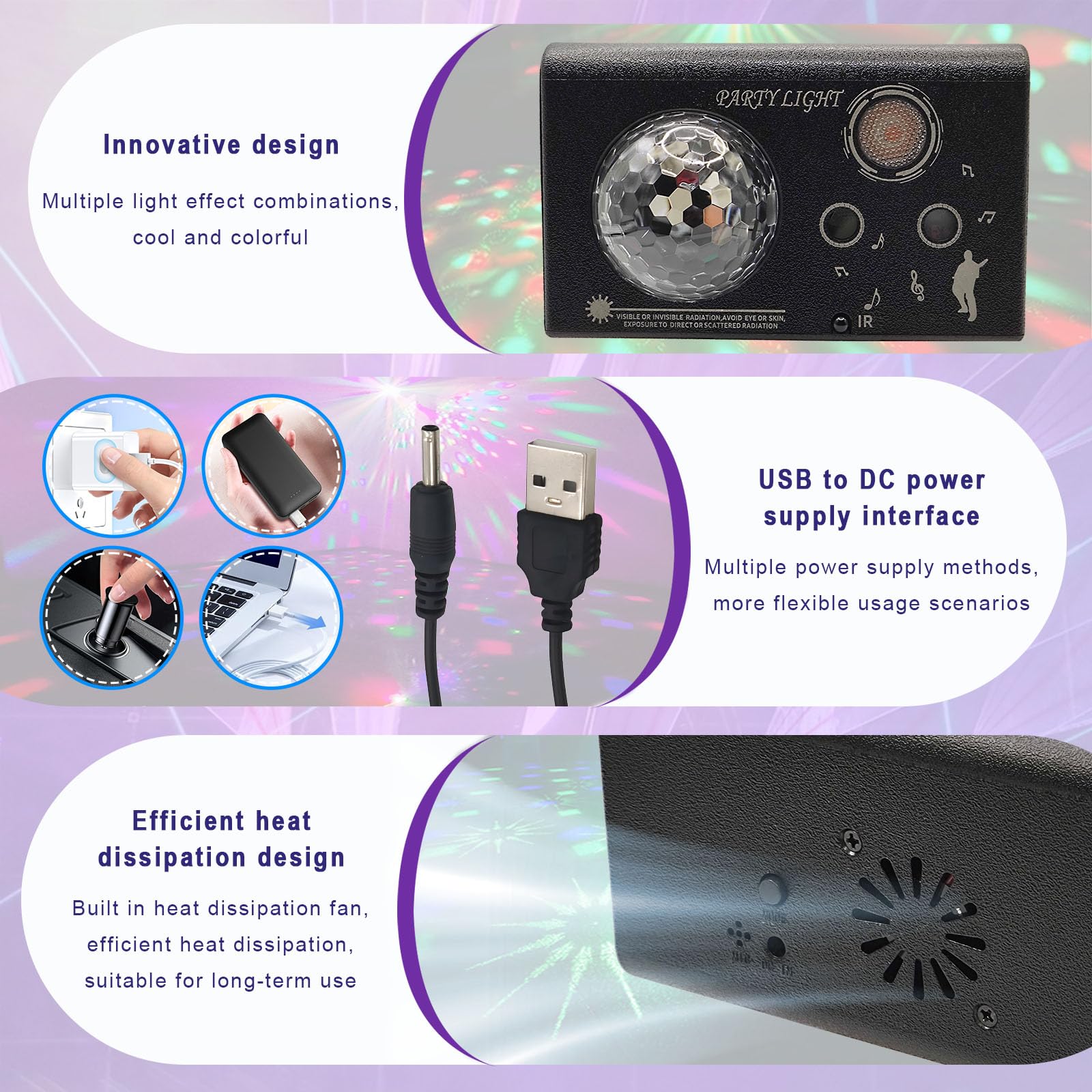 Disco Laser Lights Projector for Party: Sound Activated Dance Floor Light Disco Ball Lamp DJ Lazer Show Music Sync LED Club Strobe for Karaoke Indoor Outdoor Halloween Rave Kids Decorations