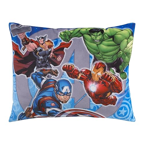 Marvel The Avengers I Am A Hero - Almohada decorativa azul, verde y roja