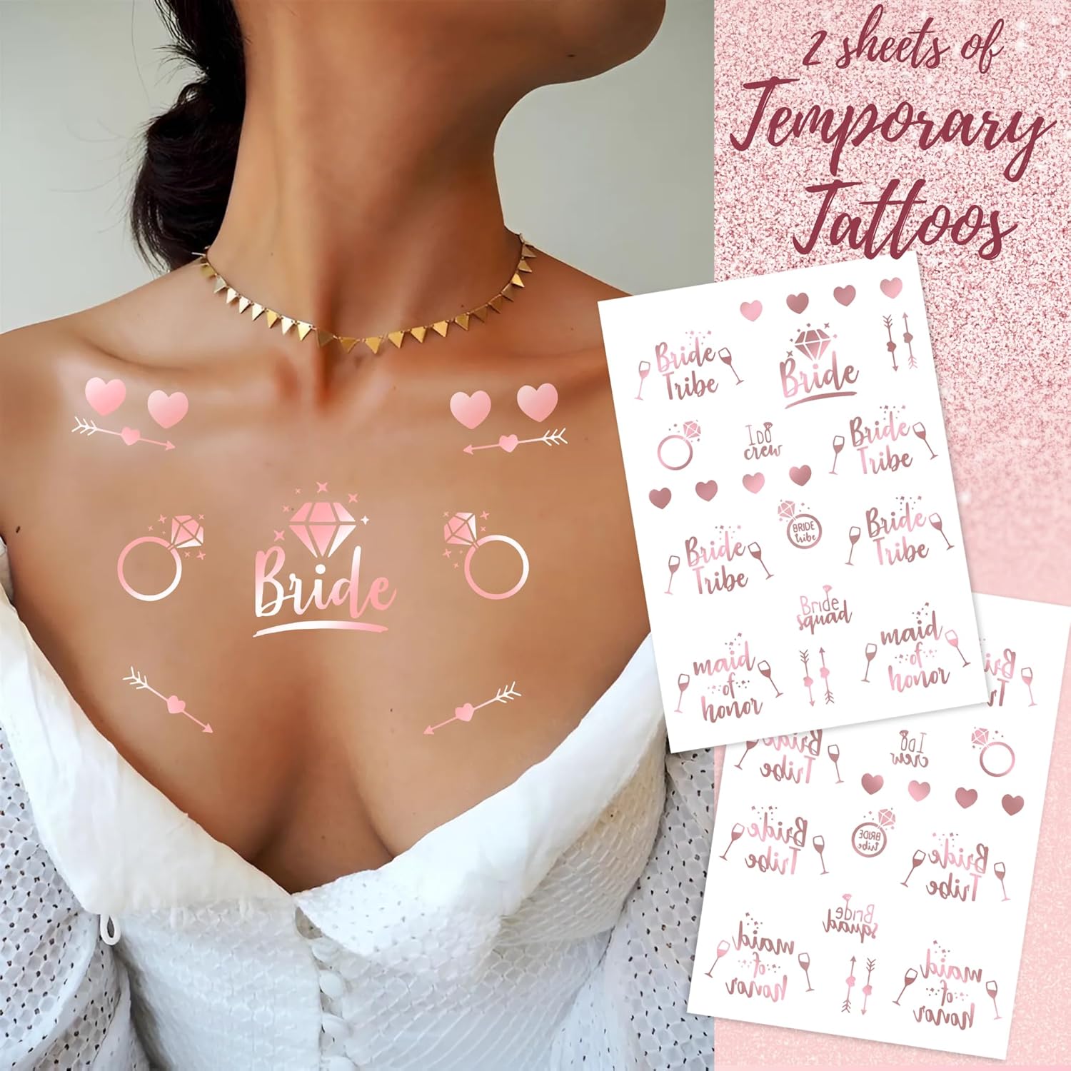 189 pc Premium Bridal Shower Party Decorations – Balloons, Bride to Be Sash, Veil, Headband, Backdrop, Props – Pink Bachelorette Party Decorations for Engagement, Rose Gold Bridal Shower Decorations - Image 7