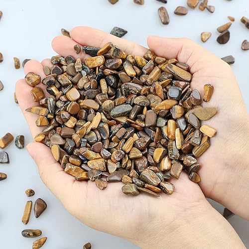 Vista 128 de ZHIYUXI Piedras de cristal de cornalina para pecera, grava, jarrón de relleno, cristales triturados, cristales curativos pulidos, piedra de cuarzo K