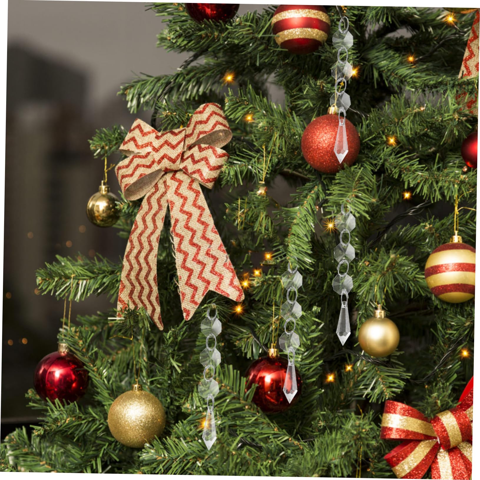 Cabilock 5 Sätze Hängende Kristalldekoration Transparente Oktagonperlen Für Hochzeiten Partys Und Weihnachtsbaum Deko Leicht Und Pflegeleicht Vielseitig Einsetzbar 20 Stück * 5