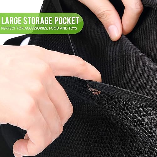 Miniatura 8 de Kundu Bolsa de viaje para gatos y perros, incluye 2 transportadores de alimentos, 2 cuencos y tapete individual - Aprobado por aerolíneas - Negro,