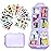 Pill Organizer with Medicine Labels 146 Labels Travel Daily Pill Container Mini Medication Organizer Storage Pill Organizer Travel Essentials Pill Case 7 Day (Purple, 1 Pack(Large))