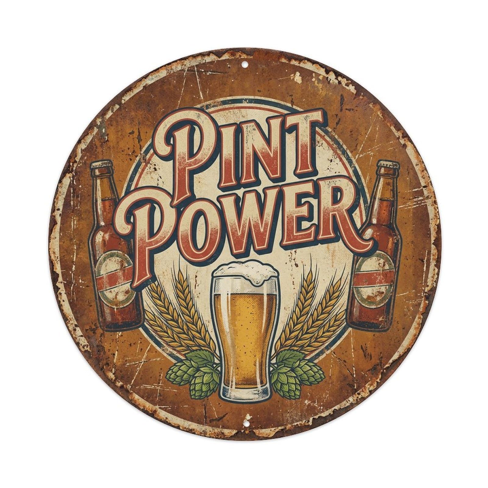 Fyrn Style Metal Tin Sign Vintage Beer Brewery Pint Power Retro Bar For Pub