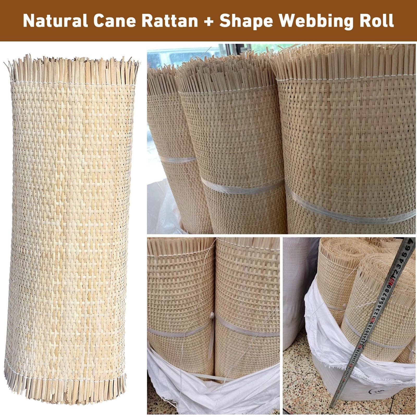 Wiener Geflecht Rattan Gurtband 40cm Naturmaterial Thonet Stuhl-Reparatur Cane Webbing Möbel Heimdekoration DIY