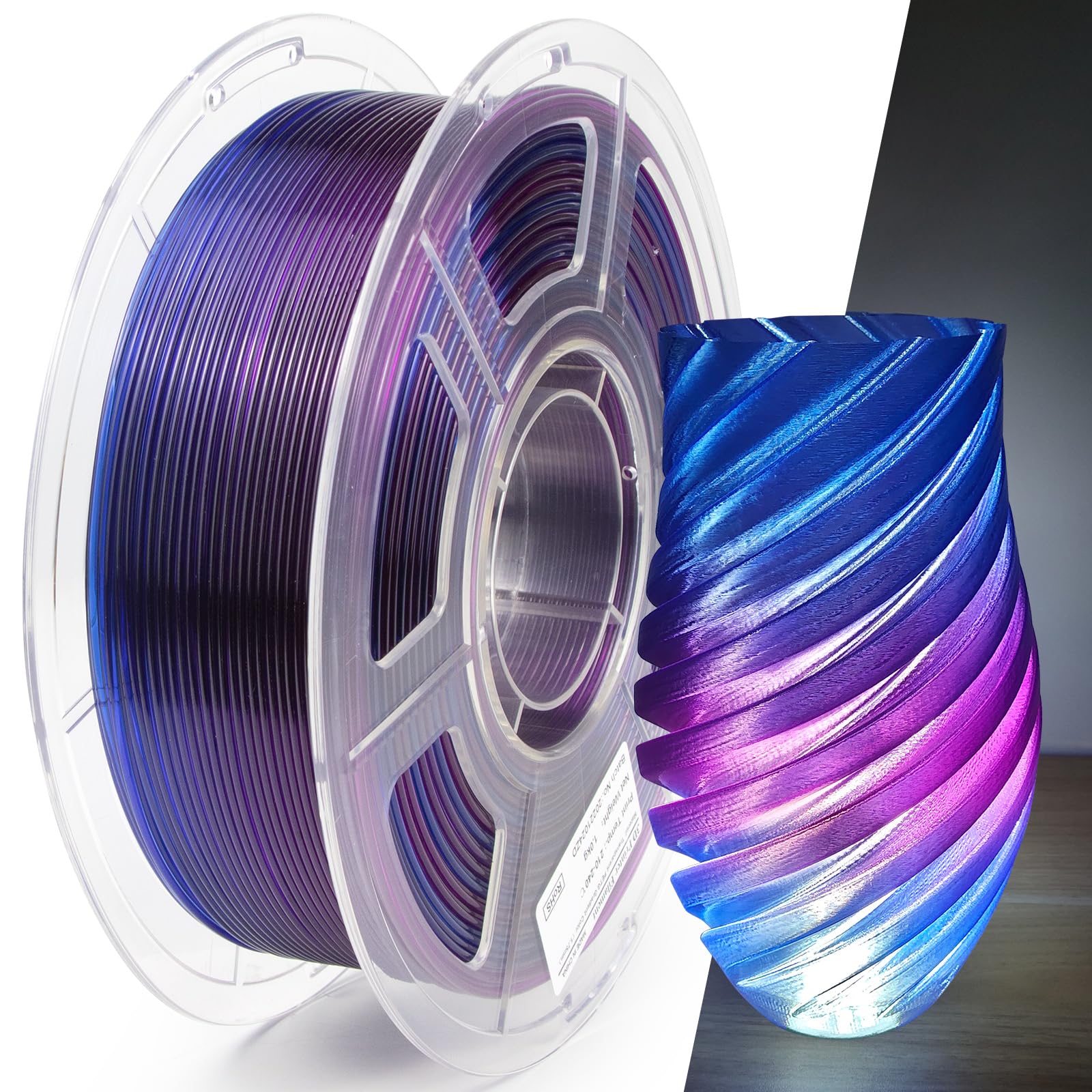 3D Printer Filament PETG Transparent Blue Purple for Bambu Lab AMS,AMS Lite