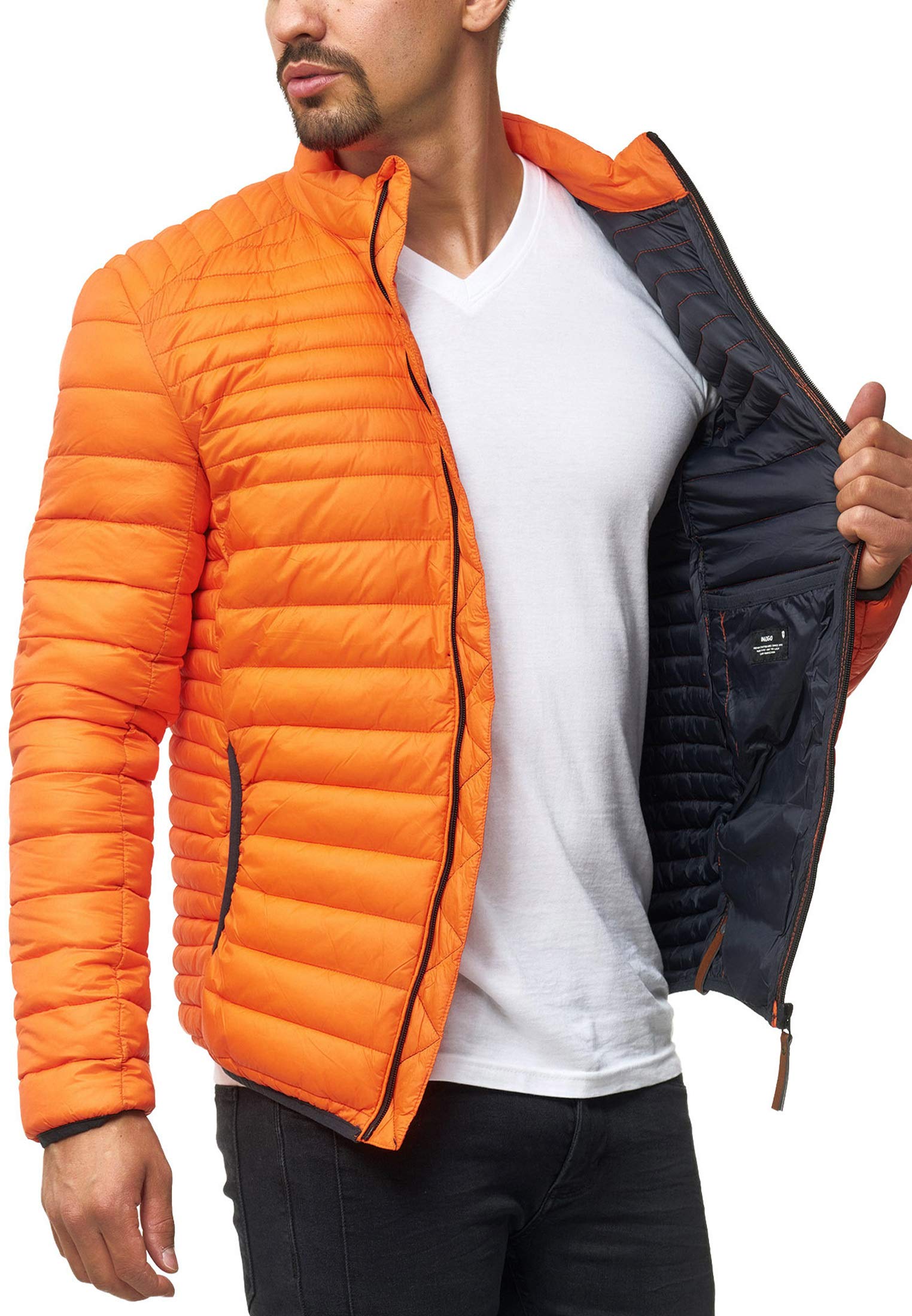 Indicode Herren Islington leichte moderne Steppjacke in Daunenjacken-Optik | Warme Winterjacke in modernem Daunenlook, Herrenjacke, Übergangsjacke, Outdoorjacke, gefütterte Jacke für Männer