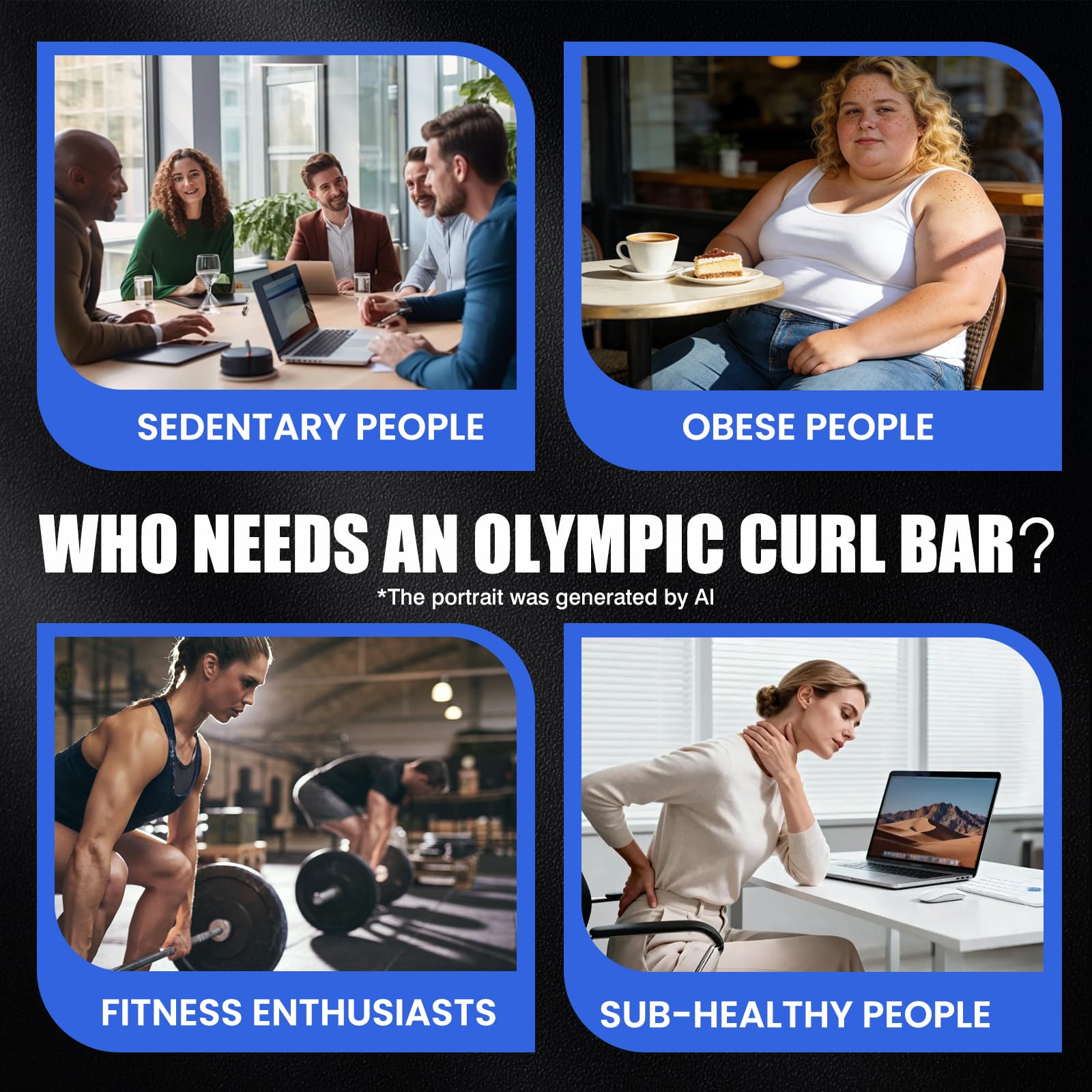 Bilanciere olimpico EZ Curl da 119,4 cm, capacità 226,8 kg, adatto per pesi da 5,1 cm, barra curva da 5,1 cm, per sollevamento pesi, spinte dell'anca, squat, bicipiti, palestra a casa