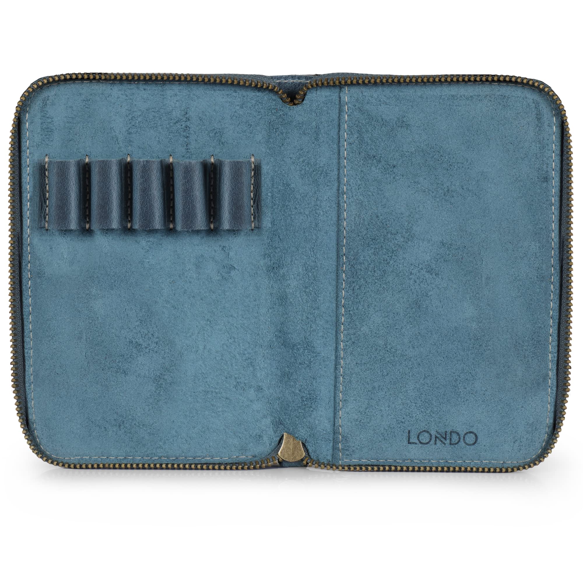 Londo Porte-Documents en Cuir Véritable – Conférencier avec Porte-Stylo, Bloc-Notes et Fermeture Éclair pour Bureau, Affaires & Voyage