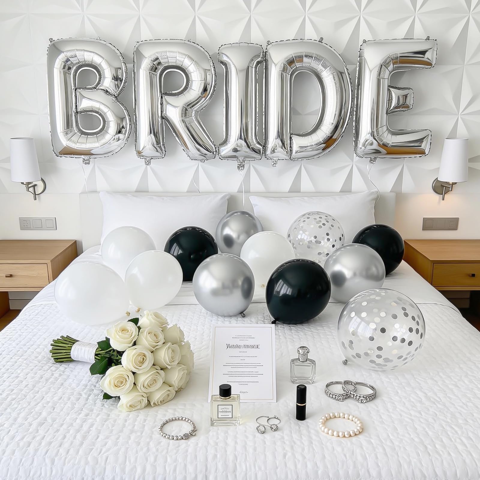 40 Inch Silver BRIDE Balloons, Large Silver Letter Bride Banner Balloons for Bachelorette Party Decorations, Bridal Shower Helium Foil Balloon for Wedding Engagement Bride To Be Decorations