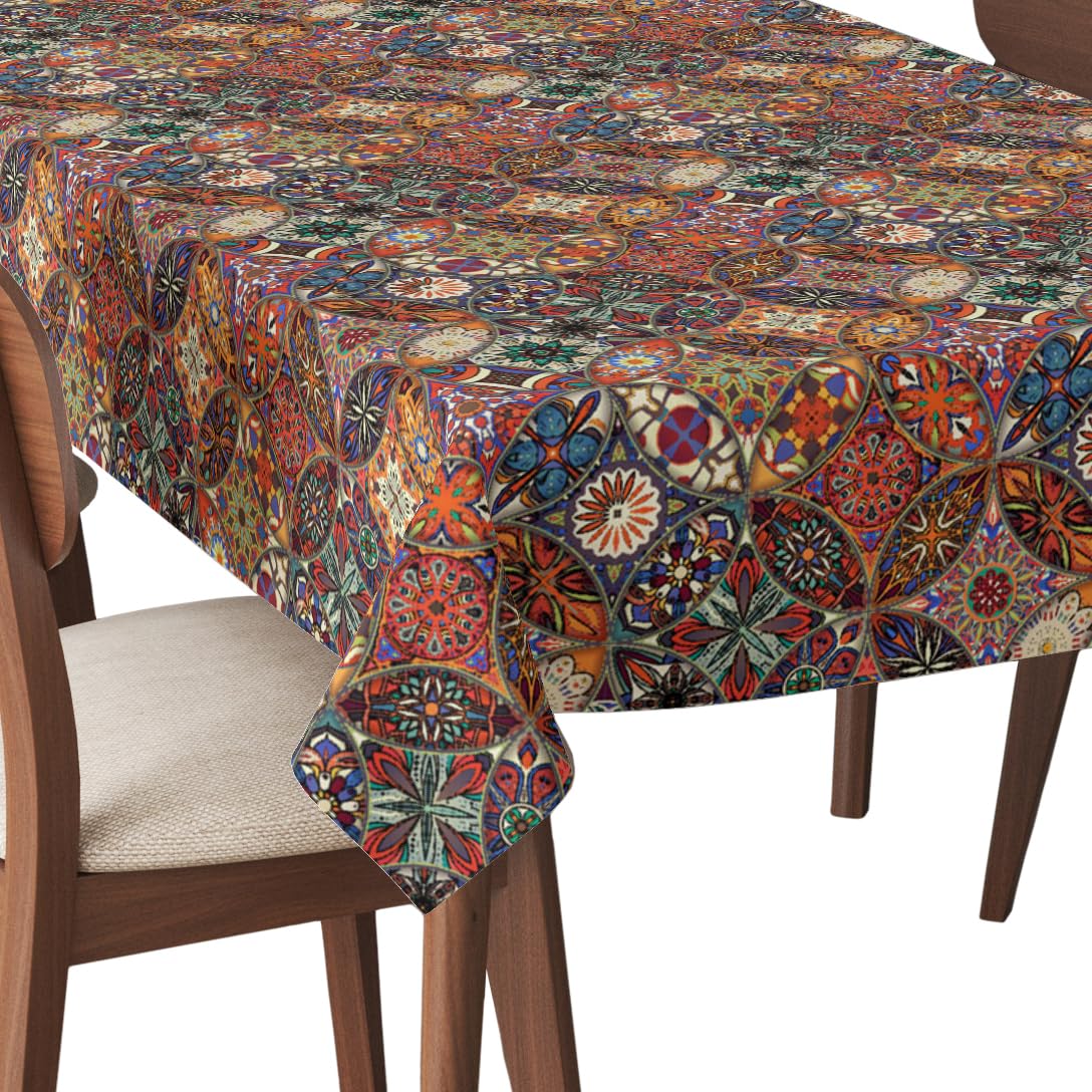 HEKO PANELS Mantel de jardín, 140 x 220 cm, Lavable, Antimanchas, Impermeable, diseño de Mandala étnico