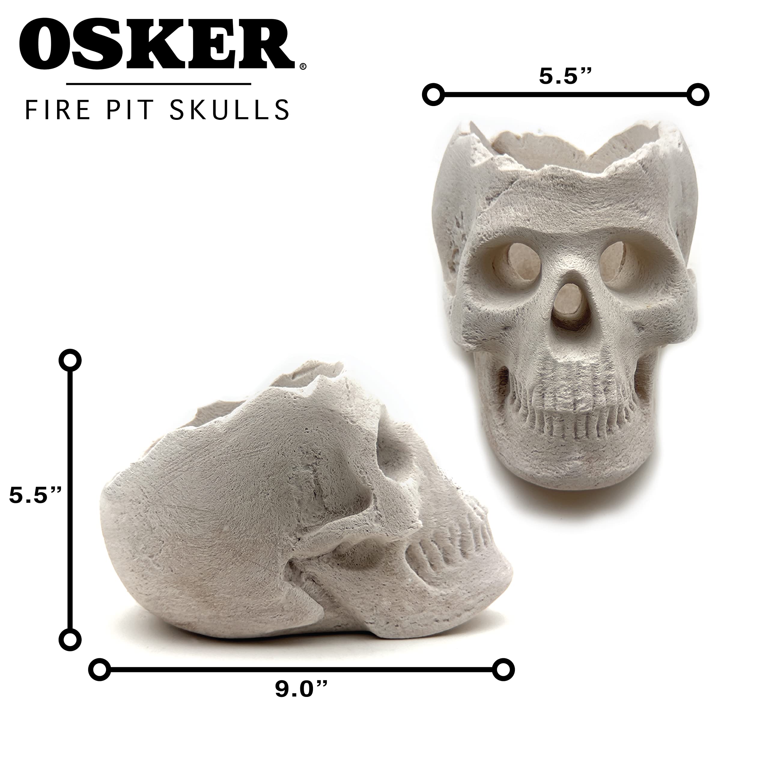Amazon.com : OSKER Open Top - Ceramic Fireproof Fire Pit Skull Log for  Bonfire, Campfire, Fireplace, Firepit | Halloween Decor | for Gas, Propane,  or Wood Fires | 9 Inch - Light Beige : Patio, Lawn u0026 Garden