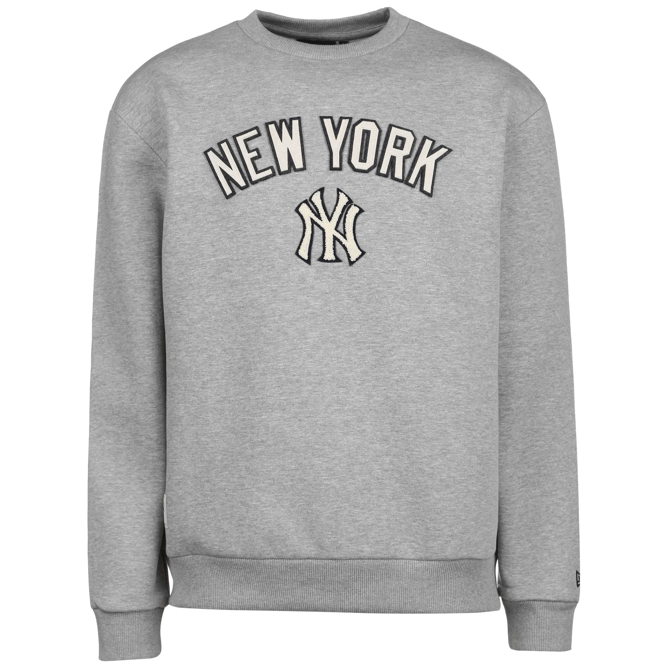 New Era MLB Heritage Patch OVRSZ Crew NEYYAN LGH T-Shirt, Grey Med, XXS