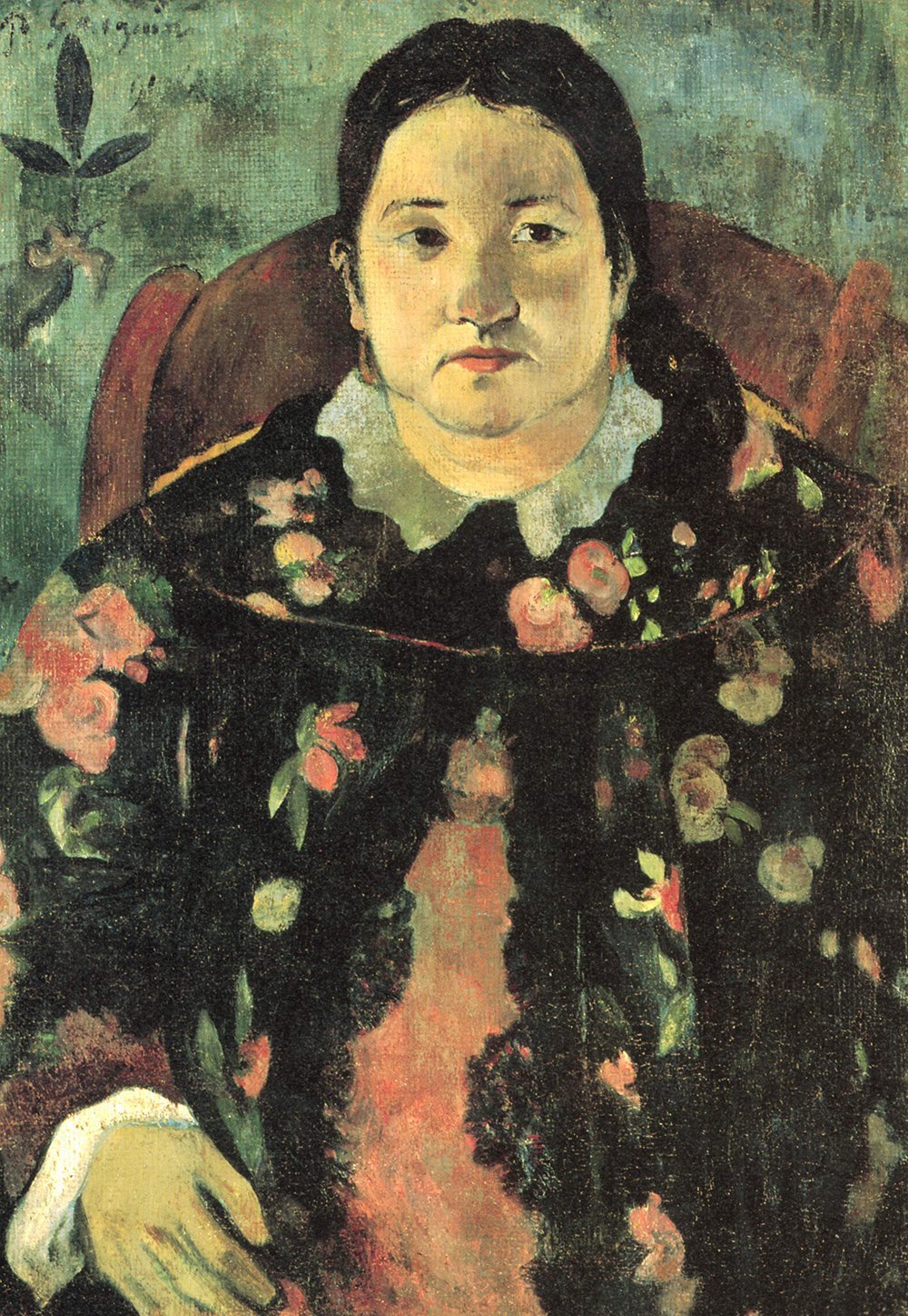 Póster de Paul Gauguin Retrato de mujer de frente mediano y acabado mate