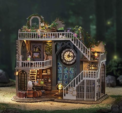 Miniatura 2 de Casa de muñecas mágica, kit de construcción de casa en miniatura 3D de madera, kit de diorama a escala 1 24 para adultos, manualidades, modelo de