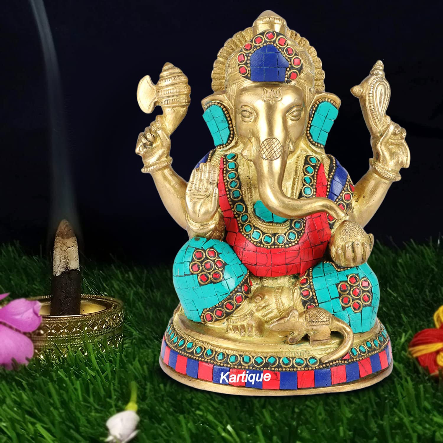 Buy Kartique Brass Lord Ganesha Ganesh Bhagwan Idol Ganpati Murti Metal