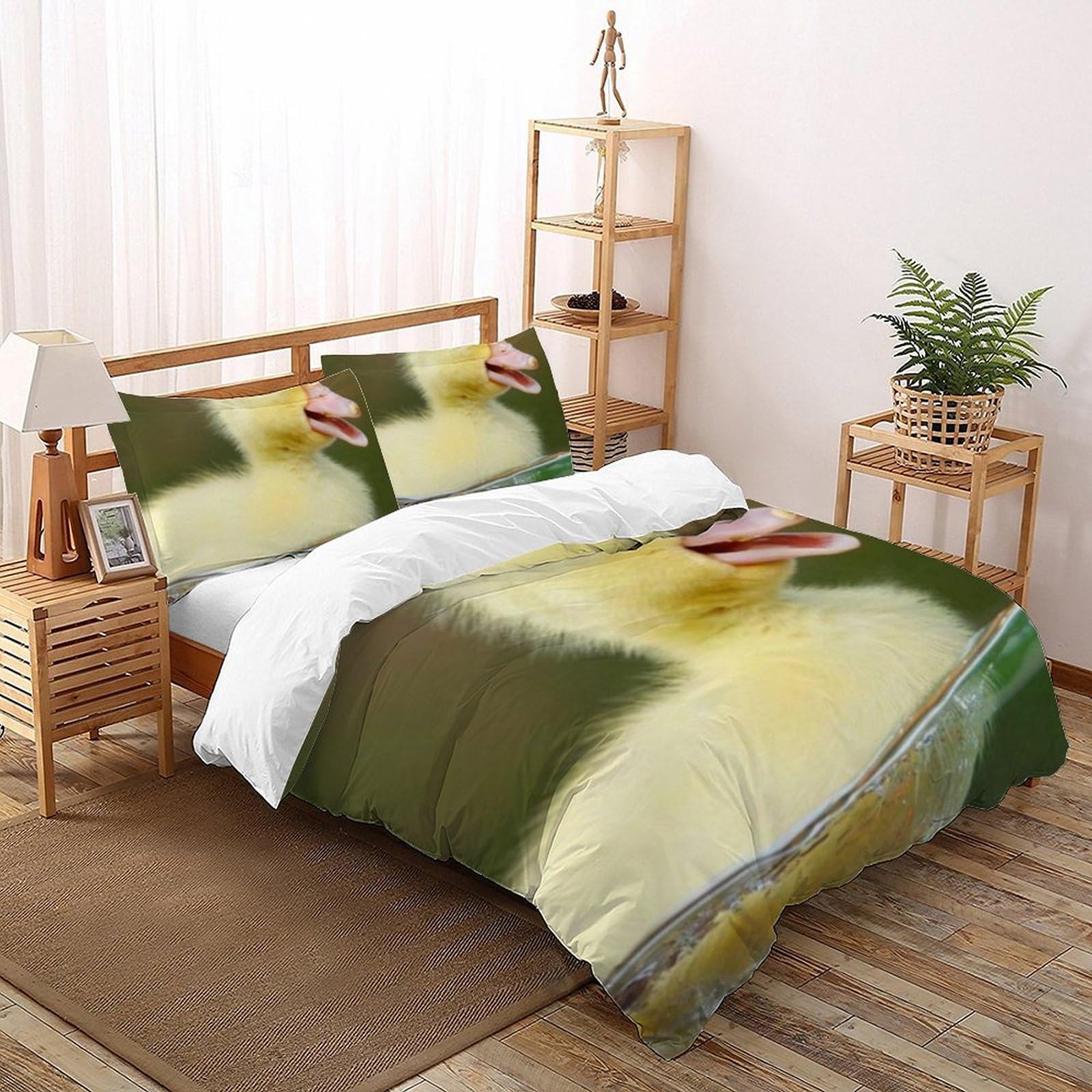 Housse de couette King microfibre finition premium avec 2 taies imprimées 3D