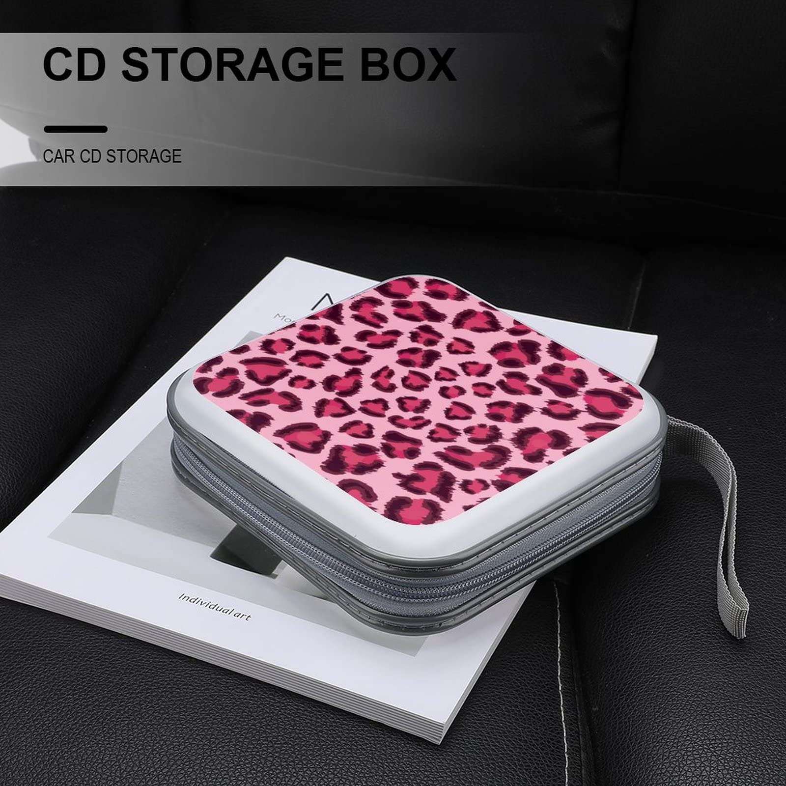 Amazon.co.jp: CD収納ボックス レオパード柄 豹柄 ヒョウ柄 ピンク
