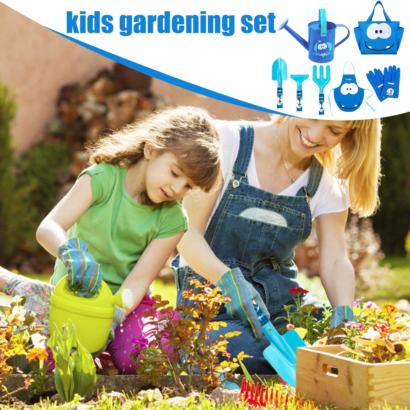 Gartengeräte Für Kinder Bodenlockerer Pflanzspaten | 7-teiliges Kindergartenset Für Balkon Garten Kindergarten Kinder Von 3-8 Jahren