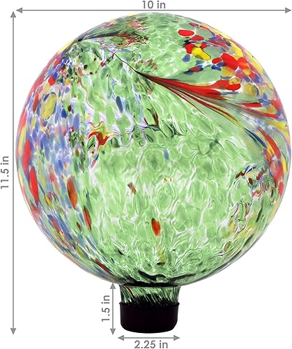 Miniatura 10 de Sunnydaze Bola de observación de 10 pulgadas para jardín, globo de vidrio para exteriores - Decoración de patio de orbe de jardín - Cielo al