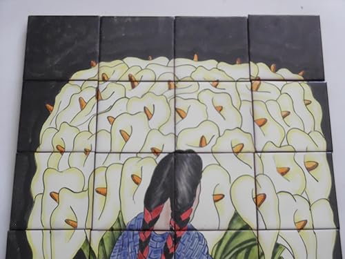 Miniatura 2 de 25" CERAMIC TILE MURAL mexican talavera mosaic hand painted clay backsplash