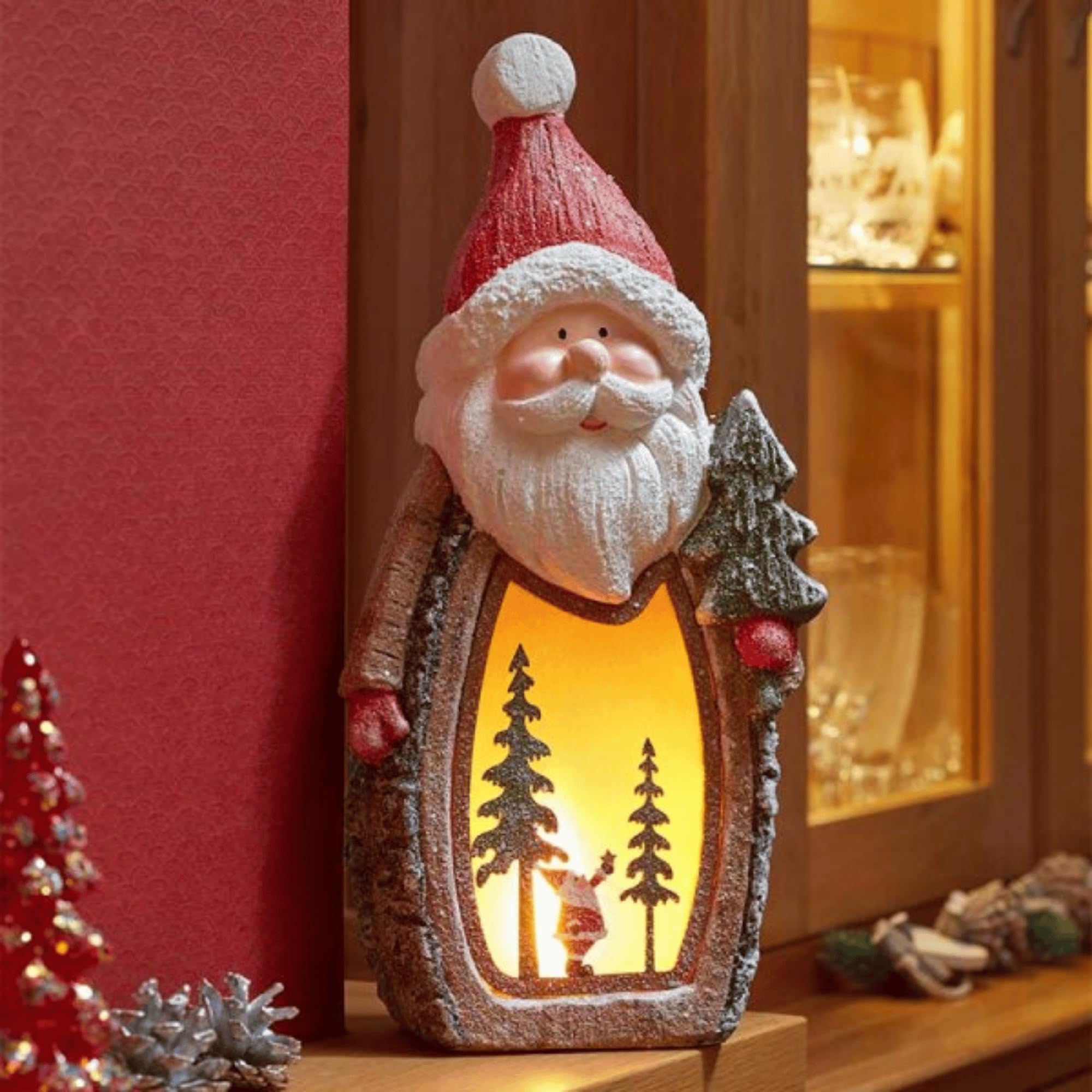 Samuel ALEXANDER 45cm Light up Christmas Woodsman Glow Santa with LEDs