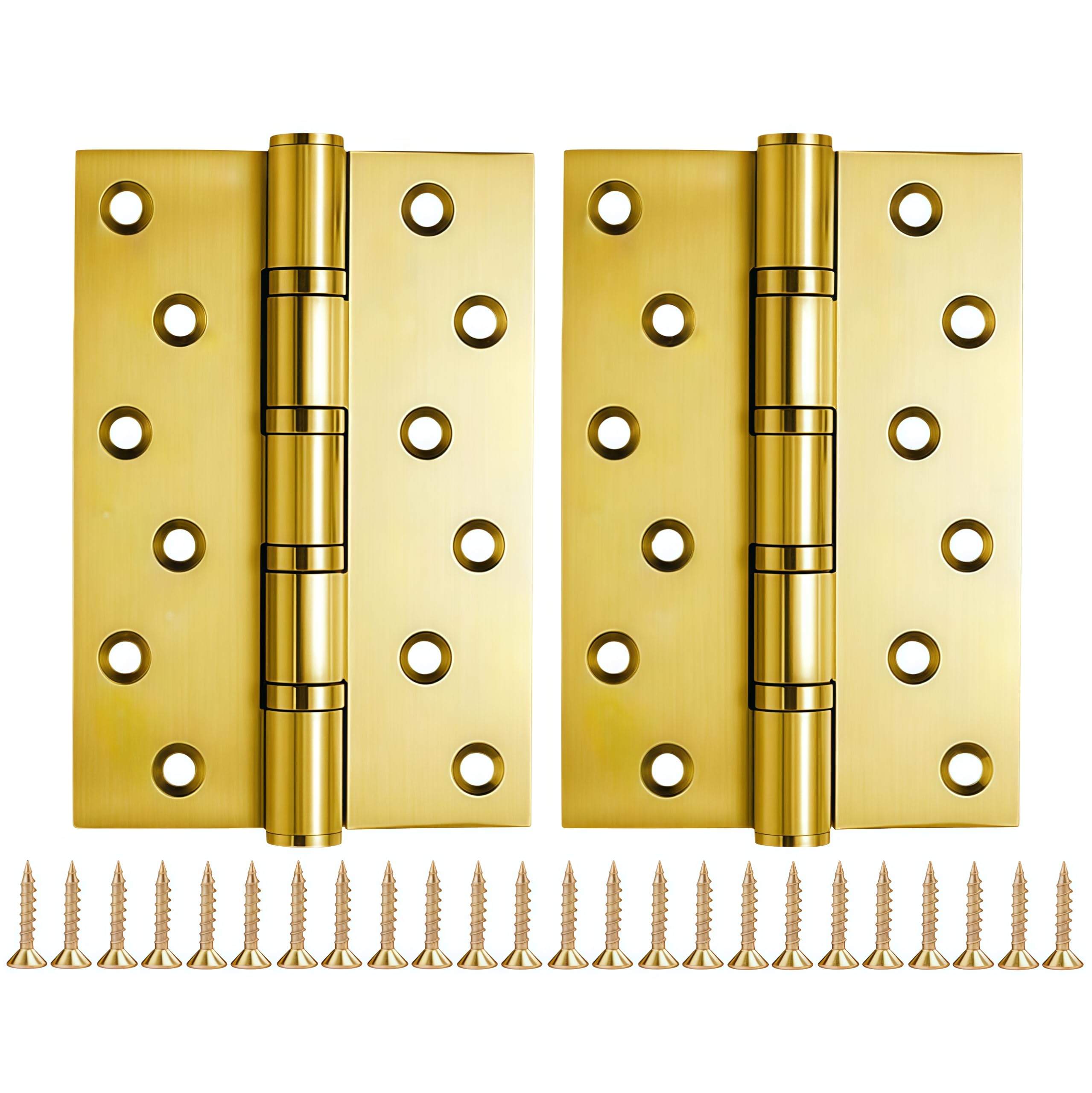 2 Pack Duty Stainless Steel Casement Hinges 6 Inches 3.5mm Thick Gold