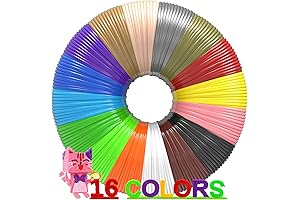 160 Feet 3D Pen Filament, 16 Colors for 3D Drawing Printer Pens