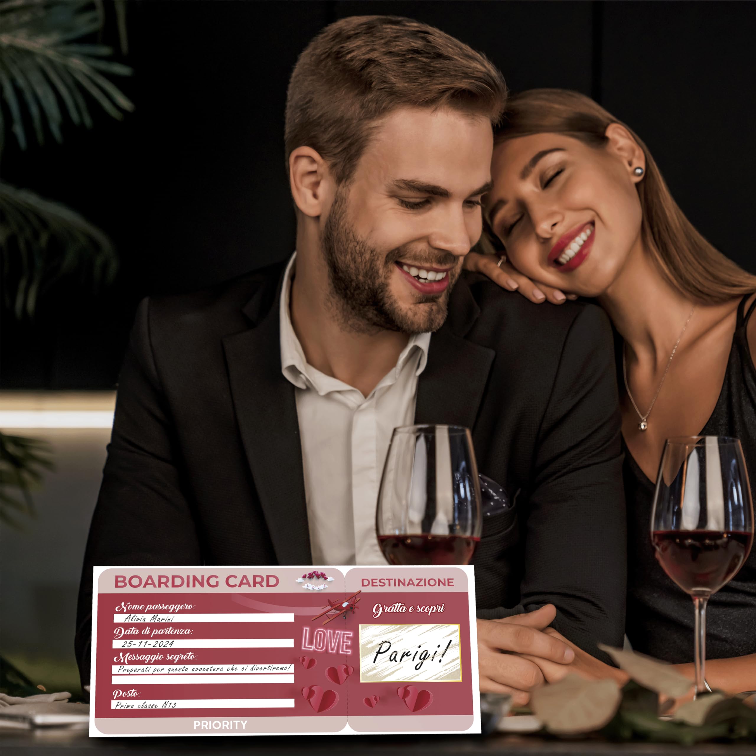 Biglietto Da Grattare Per Viaggio A Sorpresa - Carta D'Imbarco Personalizzabile, Regalo Romantico Per Coppie