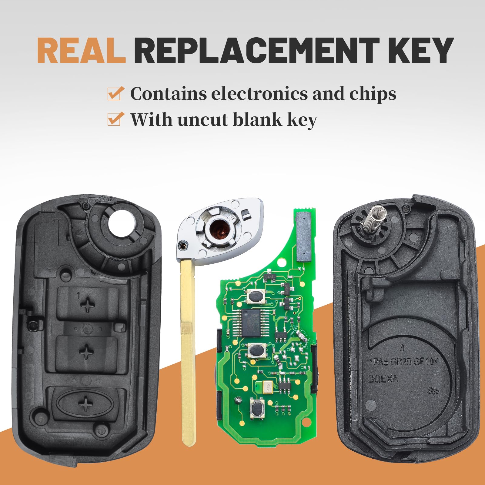 Keyecu Telecomando di ricambio per chiave auto 315 MHz PCF7941 per LR3 Range Rover Sport 2005-2011 FCC ID: NT8-15K6014CFFTXA