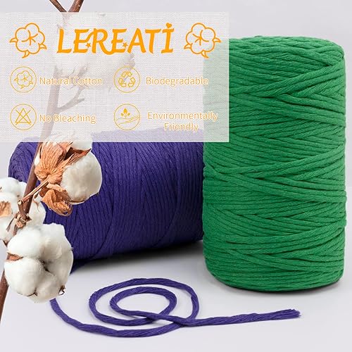 Miniatura 3 de Cuerda de macramé de una hebra de 0.118 in x 110 yardas, color rojo vino de 0.118 in, cuerda de algodón natural, cuerda de algodón grueso para