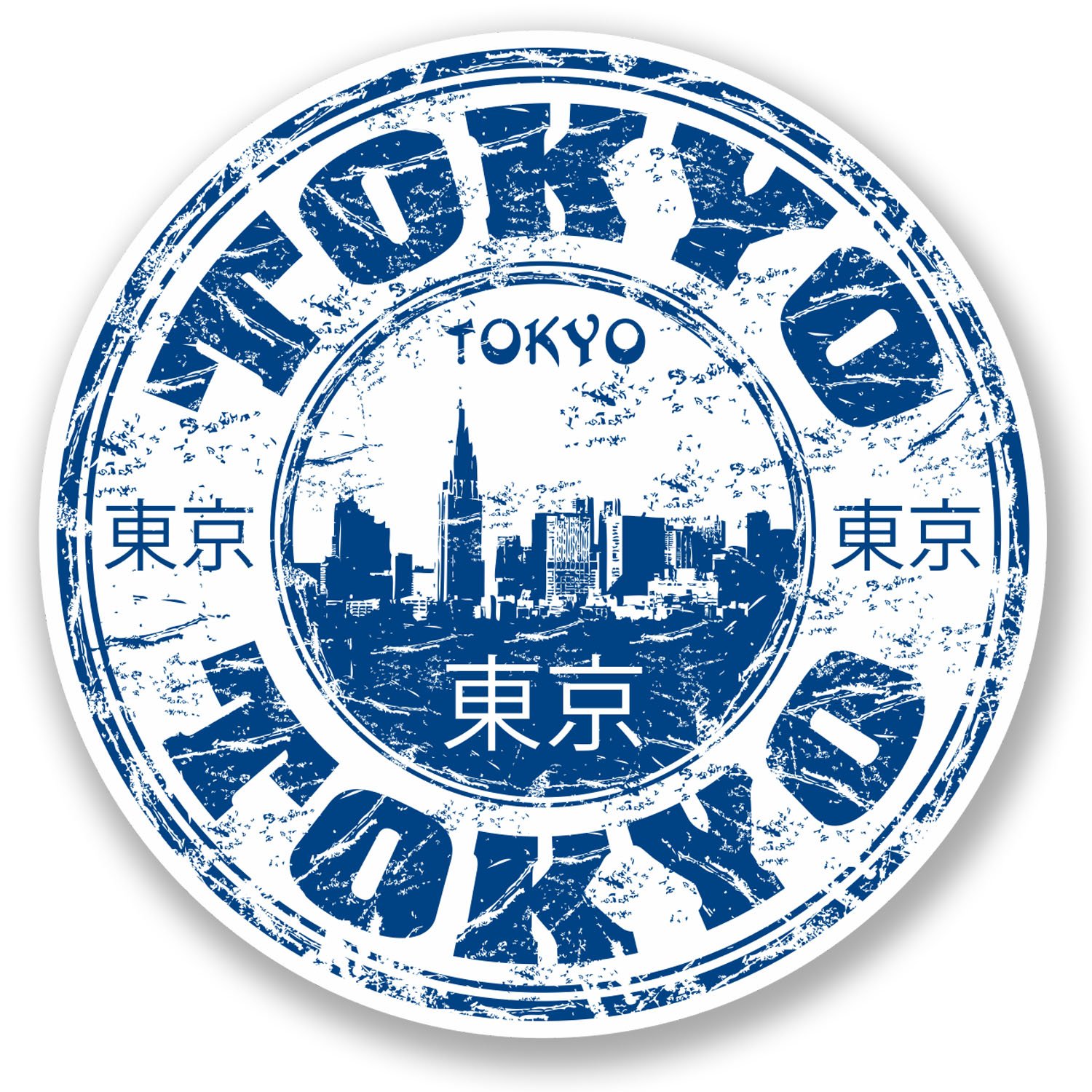 2 x Tokyo Japan Vinyl Sticker Decal Luggage Travel Tag Label Map Flag #5776 (10cm x 10cm)