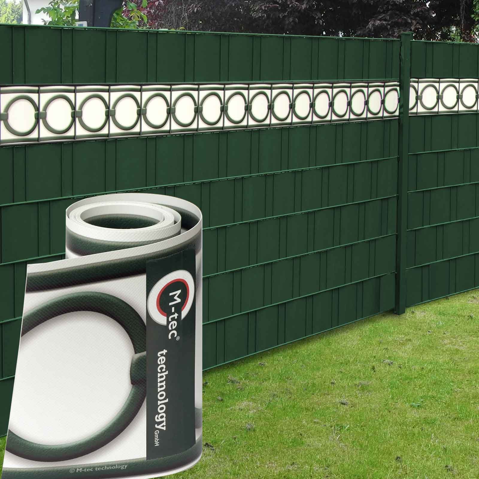 PVC Sichtschutzstreifen Motiv Berlin – 19 Cm X 2,85 M, Anthrazit/weiß, Für Gittermattenzäune, Inkl. Klemmschienen