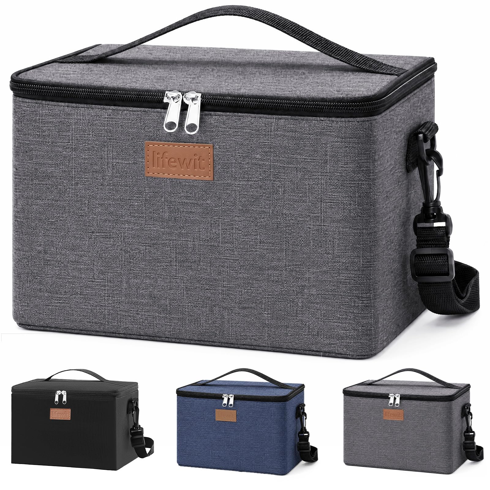 Lifewit 9L Insulated Lunch Bag for Men, Leak-Proof Pack Lunch Bag for Adult, Waterproof Packed Lunch Box, Small Cool Bag for Work, Picnic, Outdoor, Beach, Camping, BBQ, Travel (Grey)