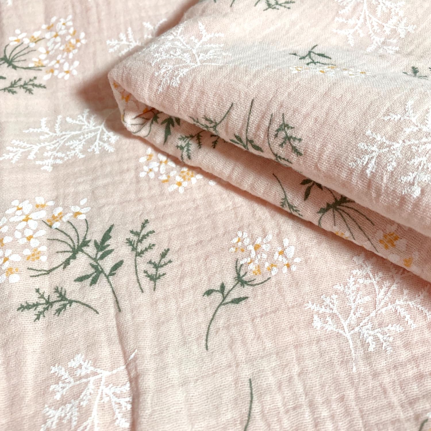 Amazon | [moonfarm] 花柄 コットン ダブルガーゼ 生地 選べる7色 綿