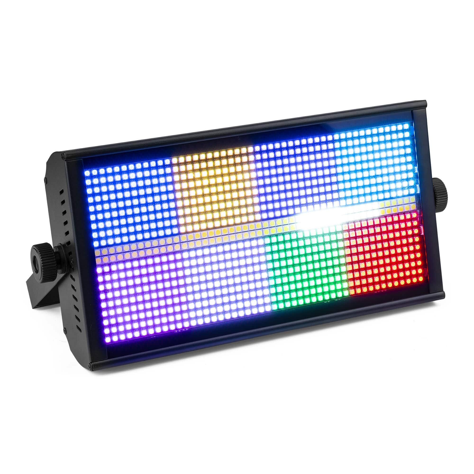 BeamZ BS960 - Stroboscopio LED SMD RGBW - Combo Strobe e illuminazione d'atmosfera, Blinder, Wash, 16 segmenti controllabili, DMX, modalità Auto, alimentazione Daisy Chain, ideale per spettacoli e