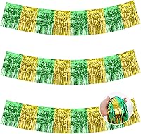 Vista 15 de BEISHIDA 3 paquetes de 9.1 metros de guirnalda de flecos de lámina metálica de oropel, serpentinas brillantes de color oro rosa para colgar