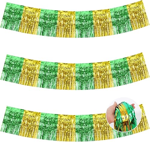 Miniatura 14 de BEISHIDA 3 Paquetes de Guirnalda de Flecos de Lámina Metálica Arcoíris Oscuro para Colgar en la Pared, Banderas de Oropiel para Halloween, Flotas