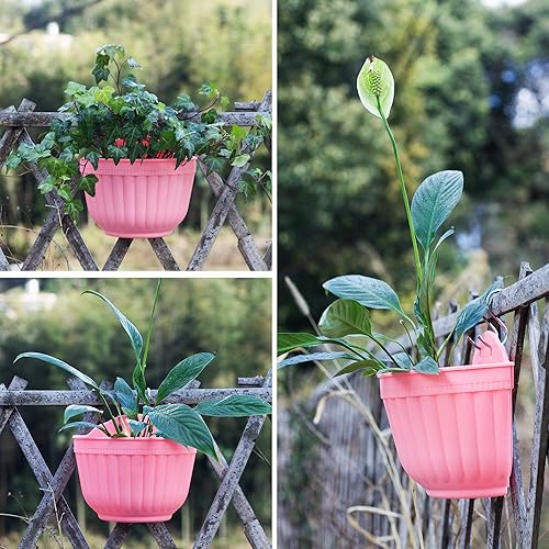 Miniatura 5 de ORIMERC Maceta de resina colorida para colgar en la pared, 6 unidades, vertical, para jardín, sala de estar, ventana, colgar en interiores y