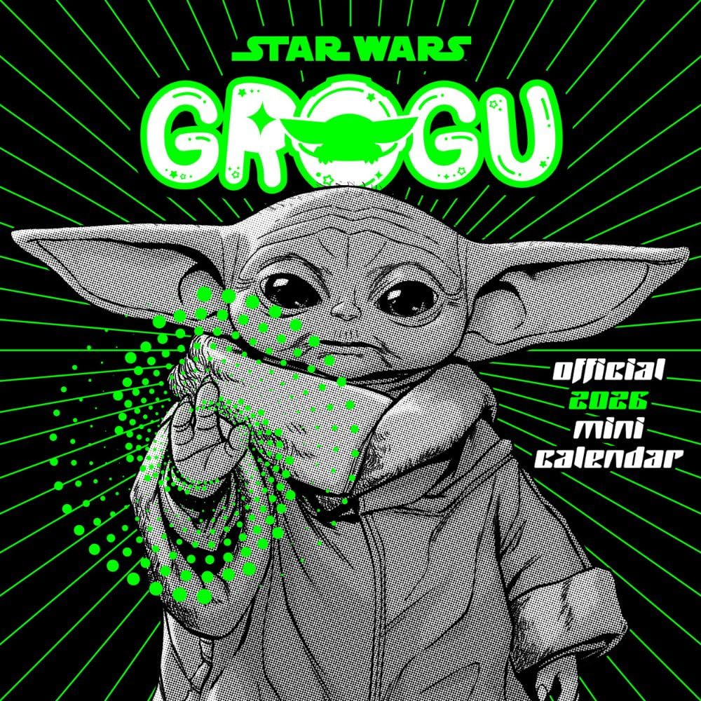 2026 CALENDAR STAR WARS THE MANDALORIAN GROGU MINI MONTH TO VIEW SQUARE WALL CALENDAR OFFICIAL PRODUCT