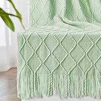 Vista 325 de inhand Knitted Throw Blankets for Couch and Bed, Soft Cozy Knit Blanket with Tassel, Black Lightweight Decorative Blankets and Throws, Farmhouse