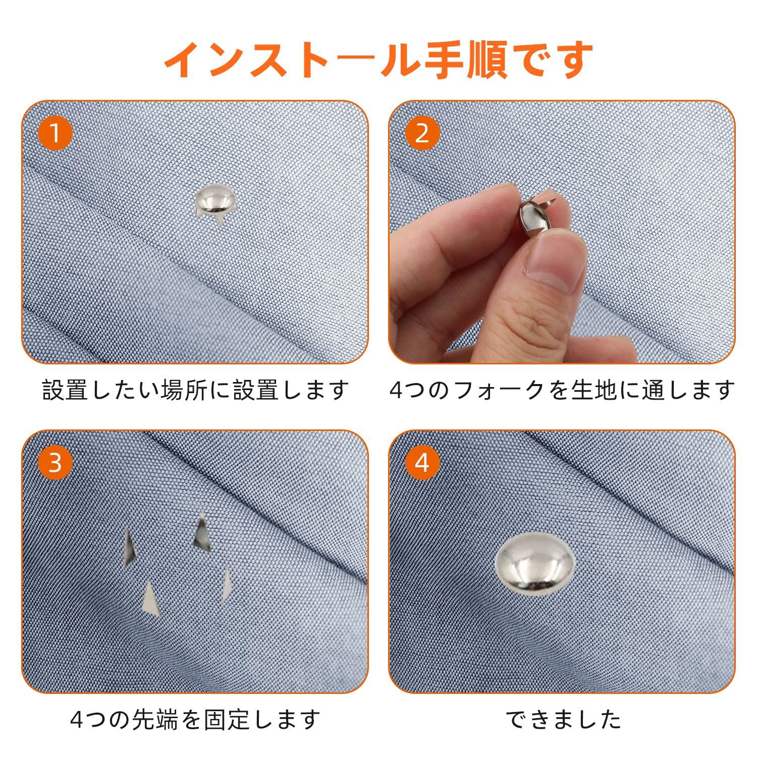 Amazon | KKLM シルバー丸型ドームスタッズ メタルクロウビーズ 100個