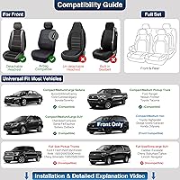 Vista 6 de OASIS AUTO Juego completo de fundas de asiento de automóvil, cojín de piel sintética impermeable de alta calidad, accesorios universales para SUV
