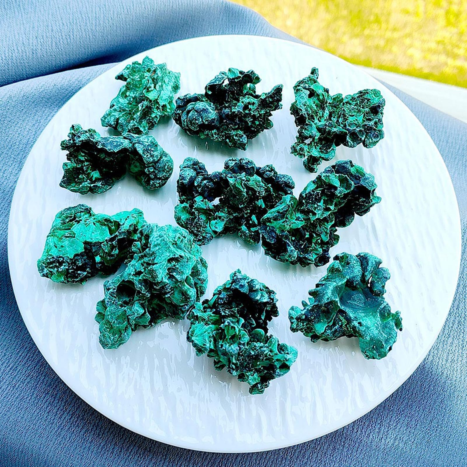 Malachite naturale di cristallo curativo, pietra grezza da meditazione | Cristallo per l'educazione scientifica, lo yoga, la decorazione domestica per interni ed esterni, collezione di fontane
