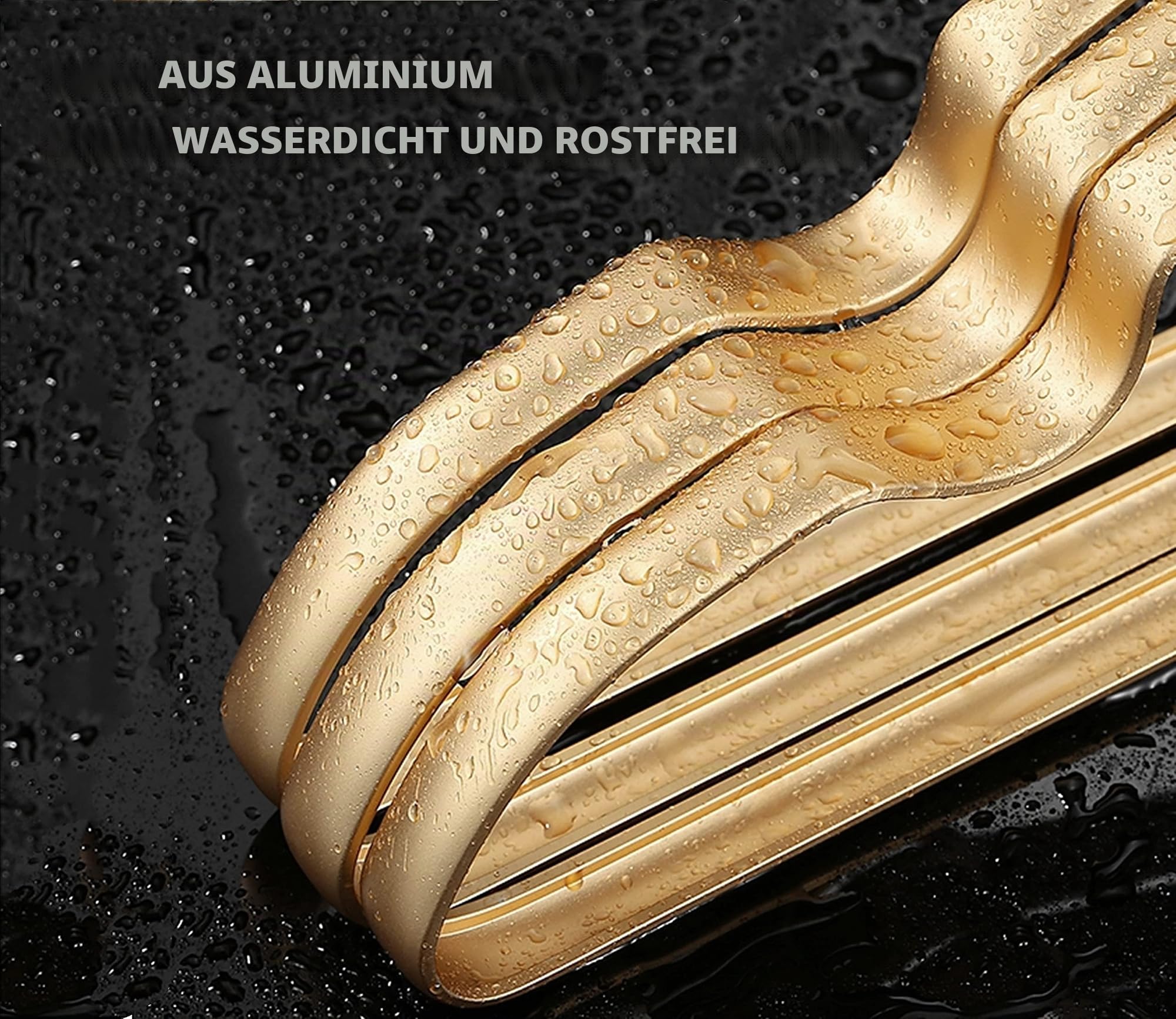 Amber Home Hochwertige mattgoldene Aluminium-Kleiderbügel, 20 Stück, 41,9 cm, extra glatt und langlebig, Metall-Hemd-Kleiderbügel, leichtes und stabiles Metallgestell für Jacken, Hosen, Slack