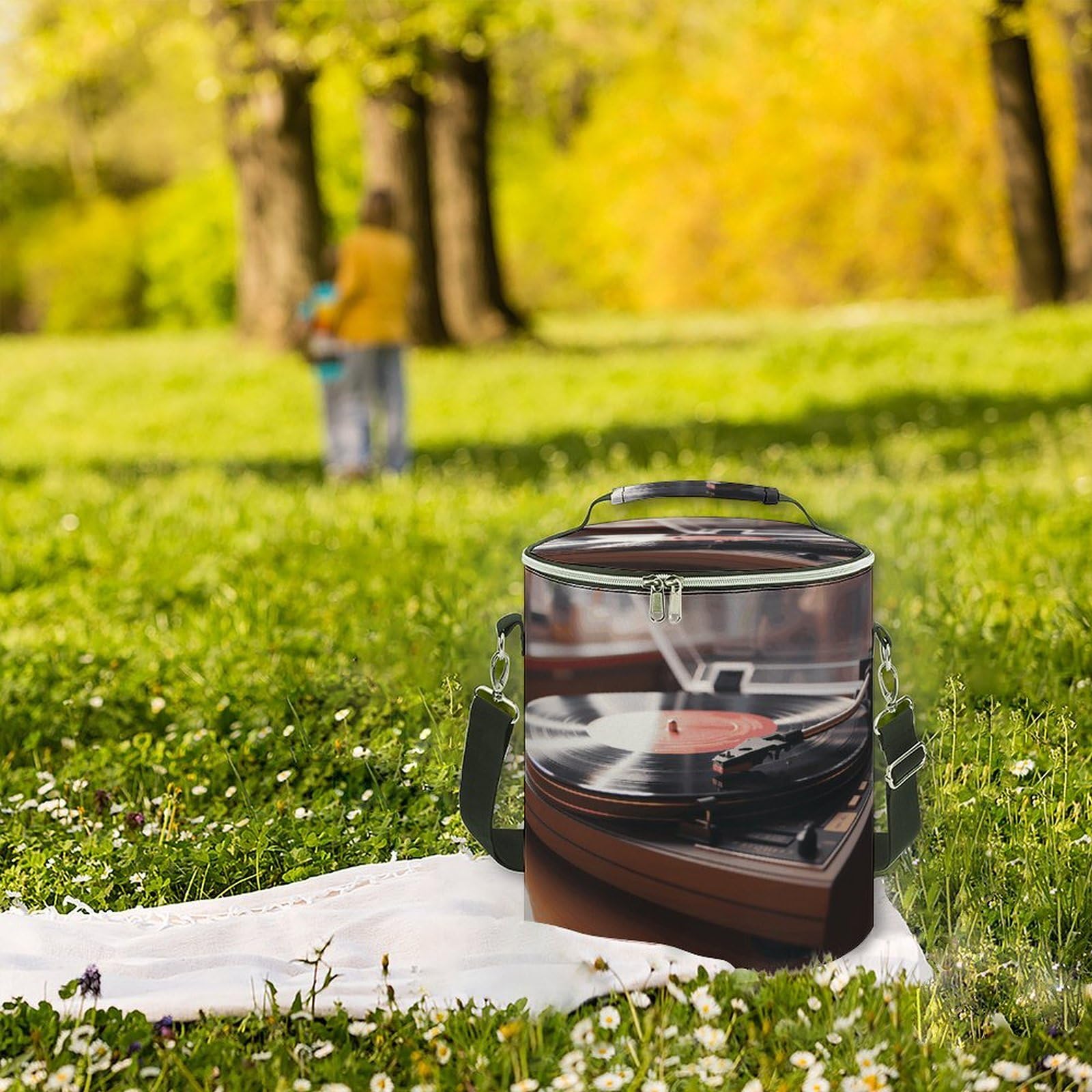 Sac isotherme souple multi-poches pour tourne-disque, étanche, pliable pour plage, voyage, travail